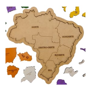 Mapa Do Brasil Educativo Encaixe Regiões E Estados Pequeno Mdf