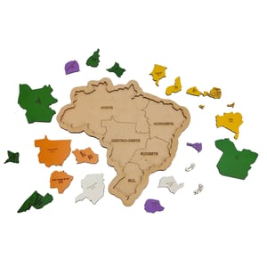 Mapa Do Brasil Educativo Encaixe Regiões E Estados Pequeno Mdf