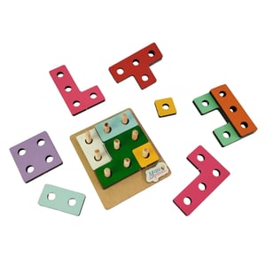 Brinquedo Educativo Mix Encaixe Formas Cores Tetris Mdf