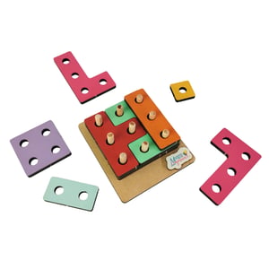 Brinquedo Educativo Mix Encaixe Formas Cores Tetris Mdf