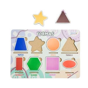 Brinquedo Educativo Tabuleiro Encaixe Formas Mdf