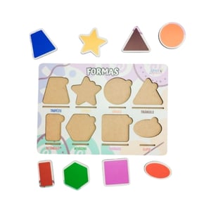 Brinquedo Educativo Tabuleiro Encaixe Formas Mdf