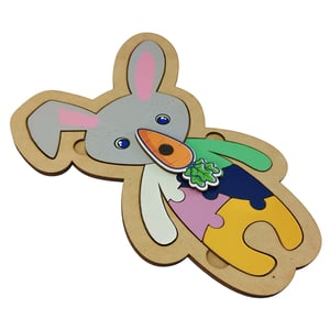 Brinquedo Educativo Infantil Quebra Cabeça  Coelho Mdf Com Imã
