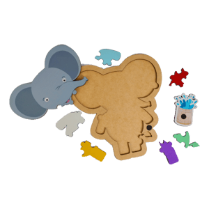 Brinquedo Educativo Infantil Quebra Cabeça Elefante Mdf Com Imã