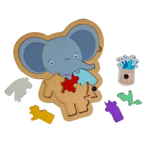 Brinquedo Educativo Infantil Quebra Cabeça Elefante Mdf Com Imã