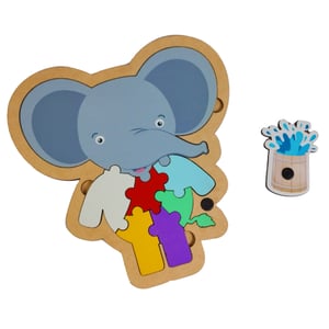 Brinquedo Educativo Infantil Quebra Cabeça Elefante Mdf Com Imã