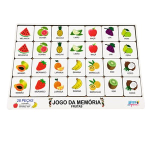 Brinquedo Educativo Tabuleiro Jogo Da Memória Frutas Mdf
