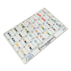 Brinquedo Educativo Tabuleiro Jogo Da Memória Profissões Mdf
