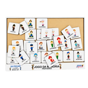 Brinquedo Educativo Tabuleiro Jogo Da Memória Profissões Mdf