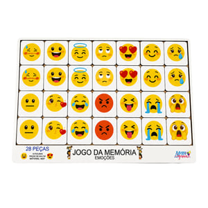 Brinquedo Educativo Tabuleiro Jogo Da Memória Emoções Mdf