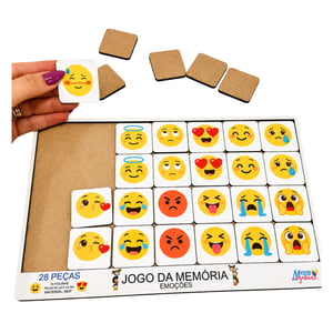 Brinquedo Educativo Tabuleiro Jogo Da Memória Emoções Mdf