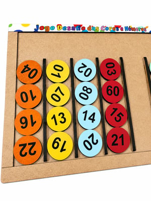 Brinquedo Educativo Tabuleiro Desafio Cores Números Grande Mdf