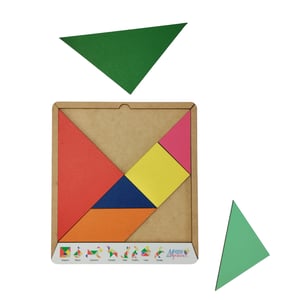 Brinquedo Educativo Tabuleiro Tangram Figuras Geométricas Mdf Cru