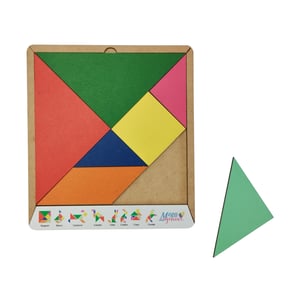 Brinquedo Educativo Tabuleiro Tangram Figuras Geométricas Mdf Cru