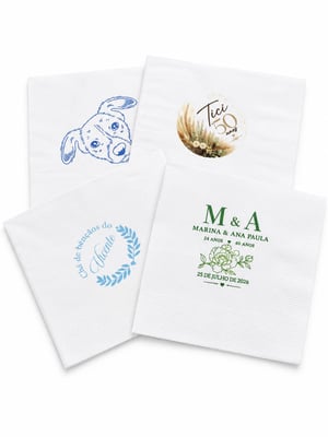 Guardanapo Personalizado Folha Dupla Premium Fechado 11,5x11,5 Aberto 23x23cm - 23X