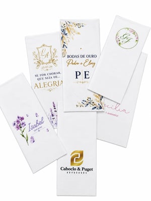 Guardanapo Personalizado Qualidade Premium Folha Dupla Retangular Fechado 17,5 x 7,3cm Aberto 36x28cm - 36X