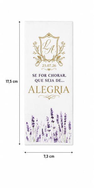Guardanapo Personalizado Qualidade Premium Folha Dupla Retangular Fechado 17,5 x 7,3cm Aberto 36x28cm - 36X