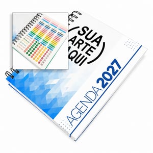Agenda Personalizada Diária Capa Dura Laminada Com Bolsa Interna 75g - AGP