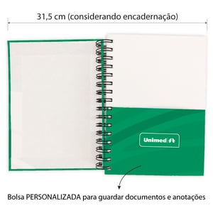 Agenda Personalizada Diária Capa Dura Laminada Com Bolsa Interna 75g - AGP