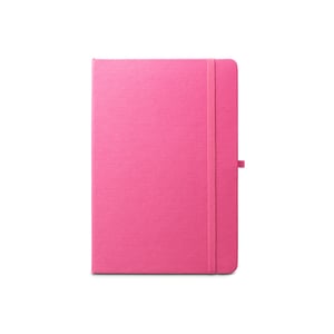 Caderno A5 de capa dura em PET 100% reciclado, com páginas pautadas recicladas