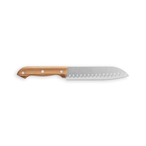 Kit churrasco em caixa bambu com 4 utensílios em aço inox e bambu