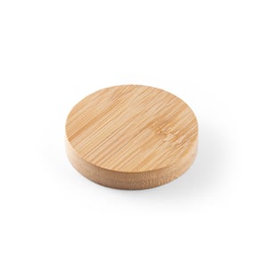 Porta copos em bambu com abridor e imã de Geladeira