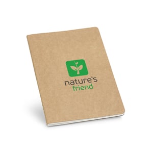 Caderno A5 Personalizado de capa flexível em cartão kraft 100% reciclado