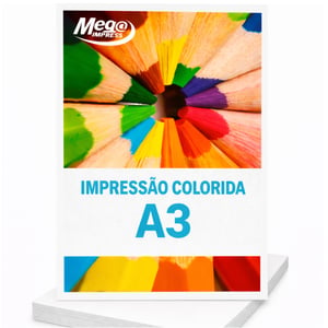 Impressão A3 Laser Colorida  A3 - 29,7x42CM    