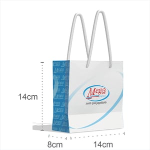 Sacola Personalizada 14x14x8cm Papel 180g Impressão Colorida Papel offset 180g 14x14x8cm Impressão Colorida Papel e Impressão com aparência fosca.  