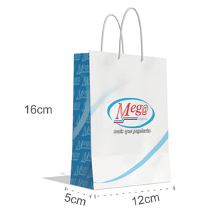 Sacola Personalizada 12x16x5cm Papel 180g Impressão Colorida Papel offset 180g 12x16x5cm Impressão Colorida Papel e Impressão com aparência fosca.  