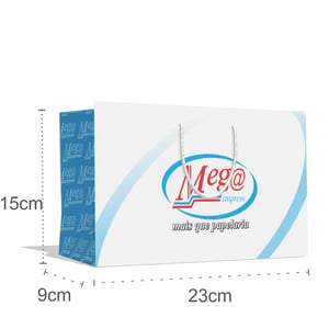 Sacola Personalizada 23x15x9cm Papel 180g Impressão Colorida Papel offset 180g 23x15x9cm Impressão Colorida Papel e Impressão com aparência fosca.  