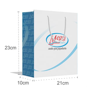 Sacola Personalizada 21x23x10cm Papel 180g Impressão Colorida Papel offset 180g 21x23x10cm Impressão Colorida Papel e Impressão com aparência fosca.  
