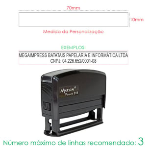 Carimbo Personalizado Automático Nykon 315  10x70mm    
