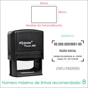 Carimbo Personalizado Automático Nykon Power 355  40x60mm    