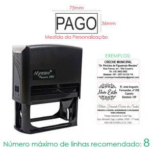 Carimbo Personalizado Automático Nykon Power 360  37x76mm    