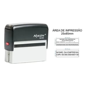 Carimbo Personalizado Automático Nykon M45  25x82mm    