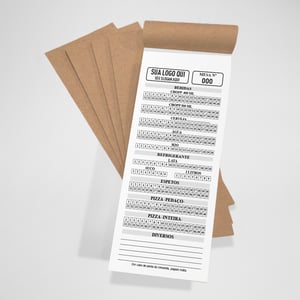 Comanda Controle Bar Restaurante - Bloco 50 Folhas Papel 75g 9,5cm x 21cm 1x0 Preto  Blocos com 50und Preço por bloco c/ 50f