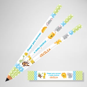 Lápis Personalizado Lembrança Infantil e Brindes Revestimento Papel Couchê Adesivo Com Seu Tema    Papel Couchê Adesivo  