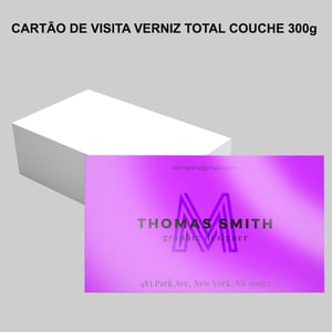 Cartão de Visita Verniz Total Couche 300g      