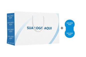 Kit Sacola Personalizadas 15x23x9cm + Adesivos Lacre Personalizado Com Sua Logo  15cm x 23cm x 9cm    
