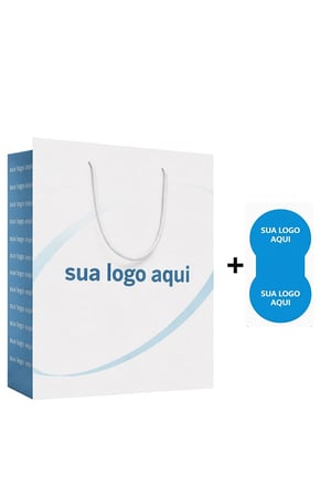 Kit Sacola Personalizadas 21x23x10cm + Adesivos Lacre Personalizado Com Sua Logo  21cm x 23cm x 10cm    