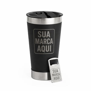 Copo Térmico Personalizado 473ml Com Tampa e Abridor