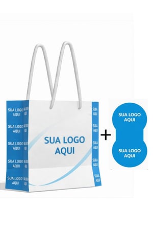 Kit Sacola Personalizadas 14x14x8cm + Adesivos Lacre Personalizado Com Sua Logo  14cm x 14cm x 8cm    