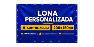 Lona Com Ilhós Personalizada 200x150cm Lona 440g 200cm x 150cm 4x0 Color  Ilhós 