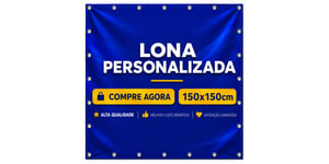 Lona Com Ilhós Personalizada 150x150cm Lona 440g 150cm x 150cm 4x0 Color  Ilhós 