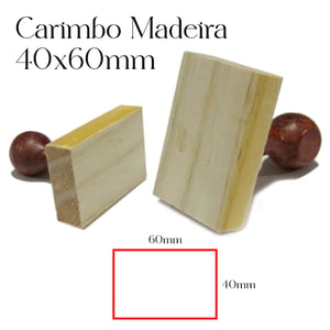 Carimbo Personalizado de Madeira 40x60mm Padrão CNPJ - CM8 Madeira 40mm x 60mm    