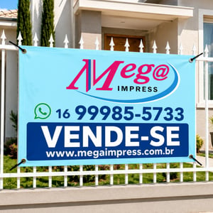 Lona Imobiliária c/ Ilhos Lona 50x35/75x50/100x75 4x0  Ilhos 