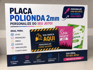 Placa Personalizada Polionda 2mm Polionda Personalizado Adesivada  Ilhos / Sem Ilhos 