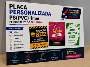 Placa Personalizada PS(PVC) 1mm PS (PVC) Personalizado Adesivada  Ilhos / Sem Ilhos 