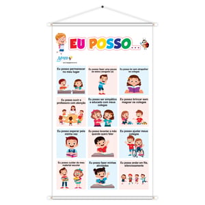 Banner Combinados Eu Posso Educativo Pedagógico Escolar Didático 60x100cm Impressão Digital Lona 280g Lona 280g 60cm x 100cm    
